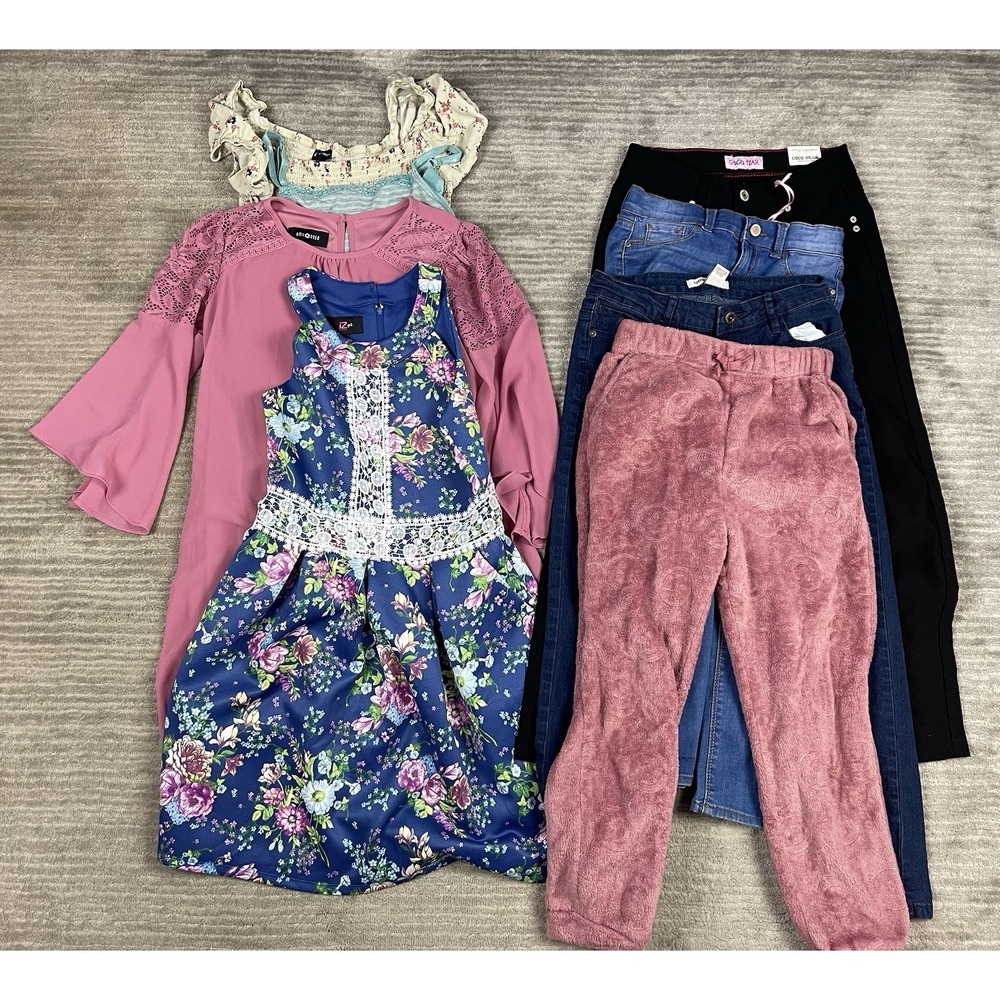 Lot of 8 Kids Girls Clothes Size 10-12 Jordache Forever 21 Gogo Star‎ Iz Byer +